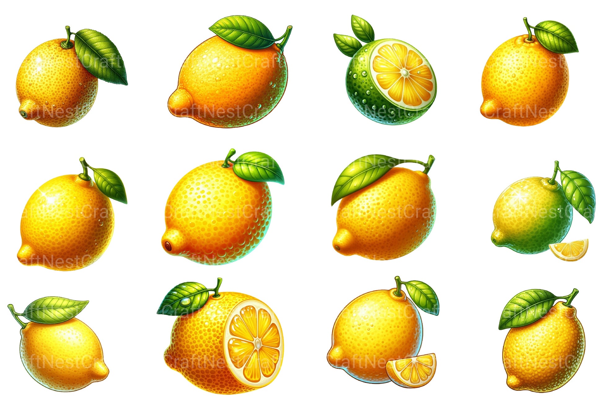 Lemon Clipart Bundle 1 - CraftNest - Digital Crafting and Art