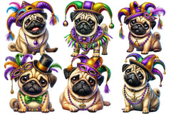 Mardi Gras Pug Dog Clipart Bundle - CraftNest - Digital Crafting and Art