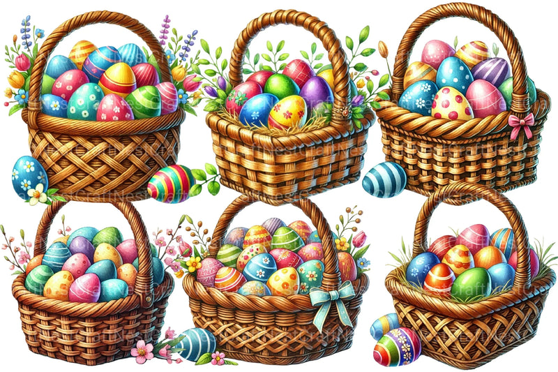Easter Basket Eggs Clipart Bundle - CraftNest - Digital Crafting and Art