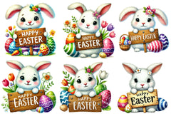 Cute Easter Bunny Clipart Bundle 4 - CraftNest - Digital Crafting and Art