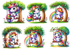 Swing Unicorn Clipart Bundle - CraftNest - Digital Crafting and Art