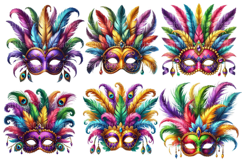 Mardi Gras Mask Clipart Bundle - CraftNest - Digital Crafting and Art