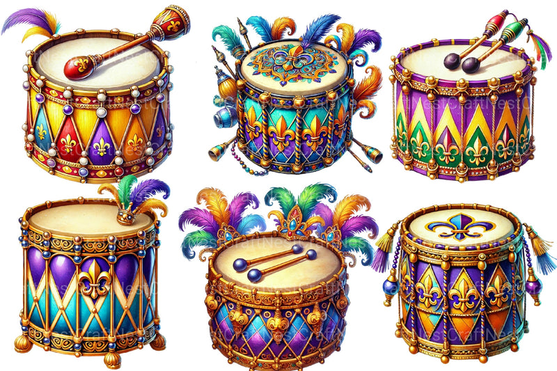 Mardi Gras Drum Clipart Bundle 2 - CraftNest - Digital Crafting and Art