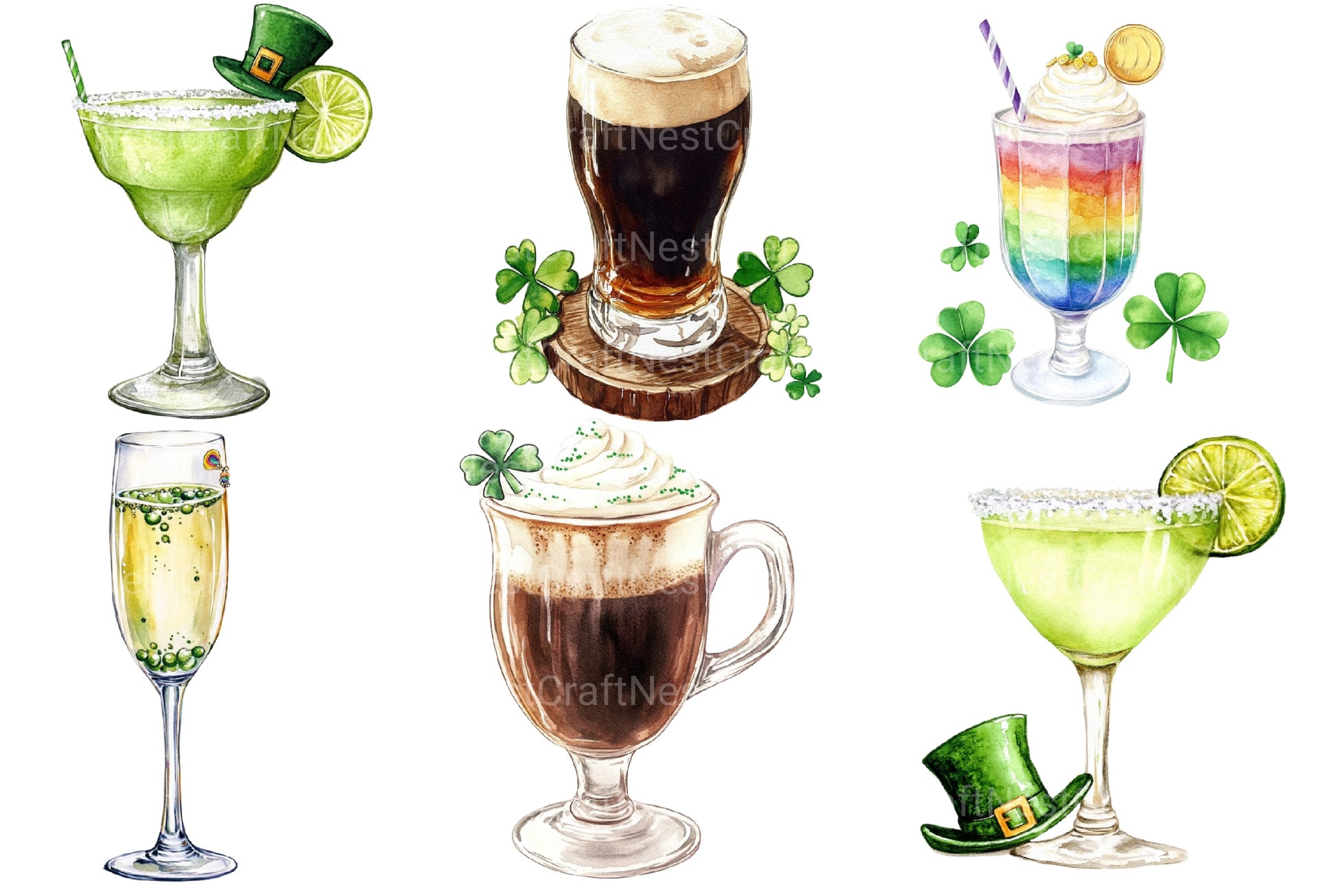 St Patrick's Day Drinks Clipart Bundle 3 - CraftNest - Digital Crafting and Art