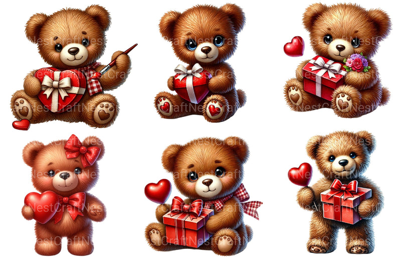 Valentines Teddy Bear Clipart Bundle - CraftNest - Digital Crafting and Art