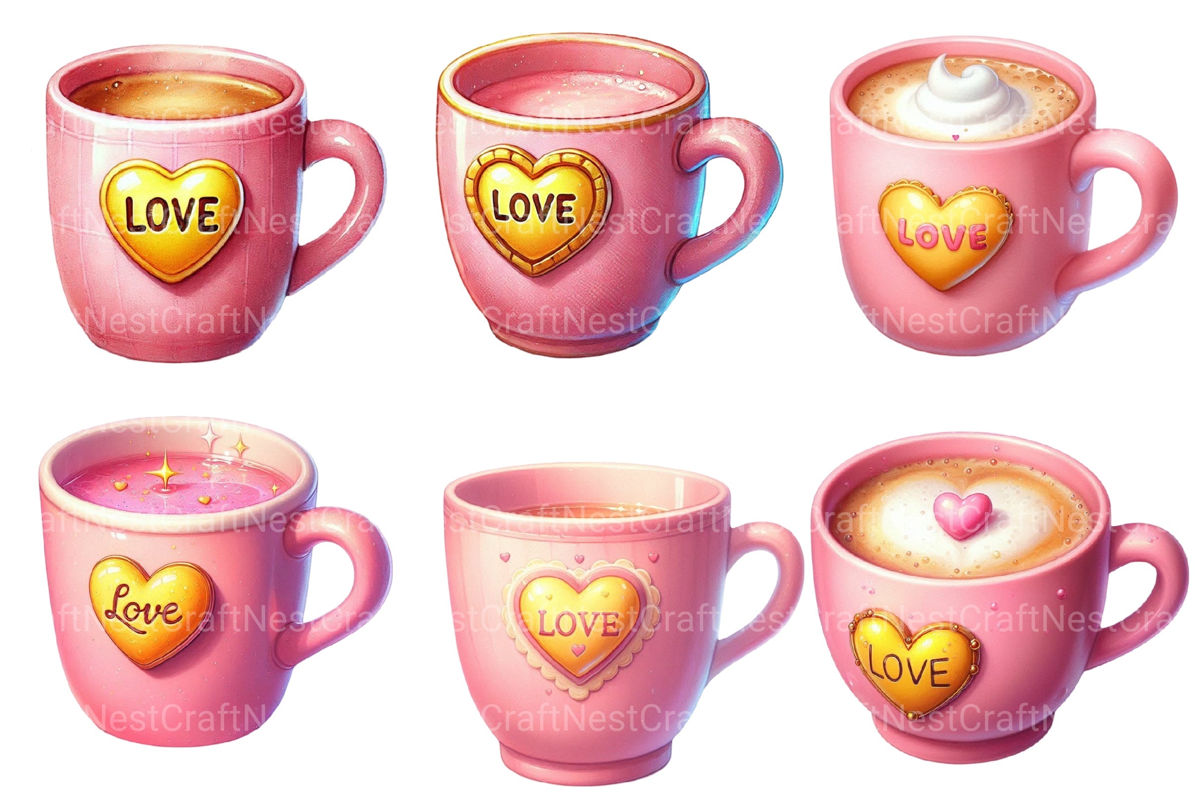 Valentine's Mug Clipart Bundle - CraftNest - Digital Crafting and Art
