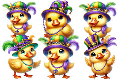 Mardi Gras Cute Duck Clipart Bundle - CraftNest - Digital Crafting and Art