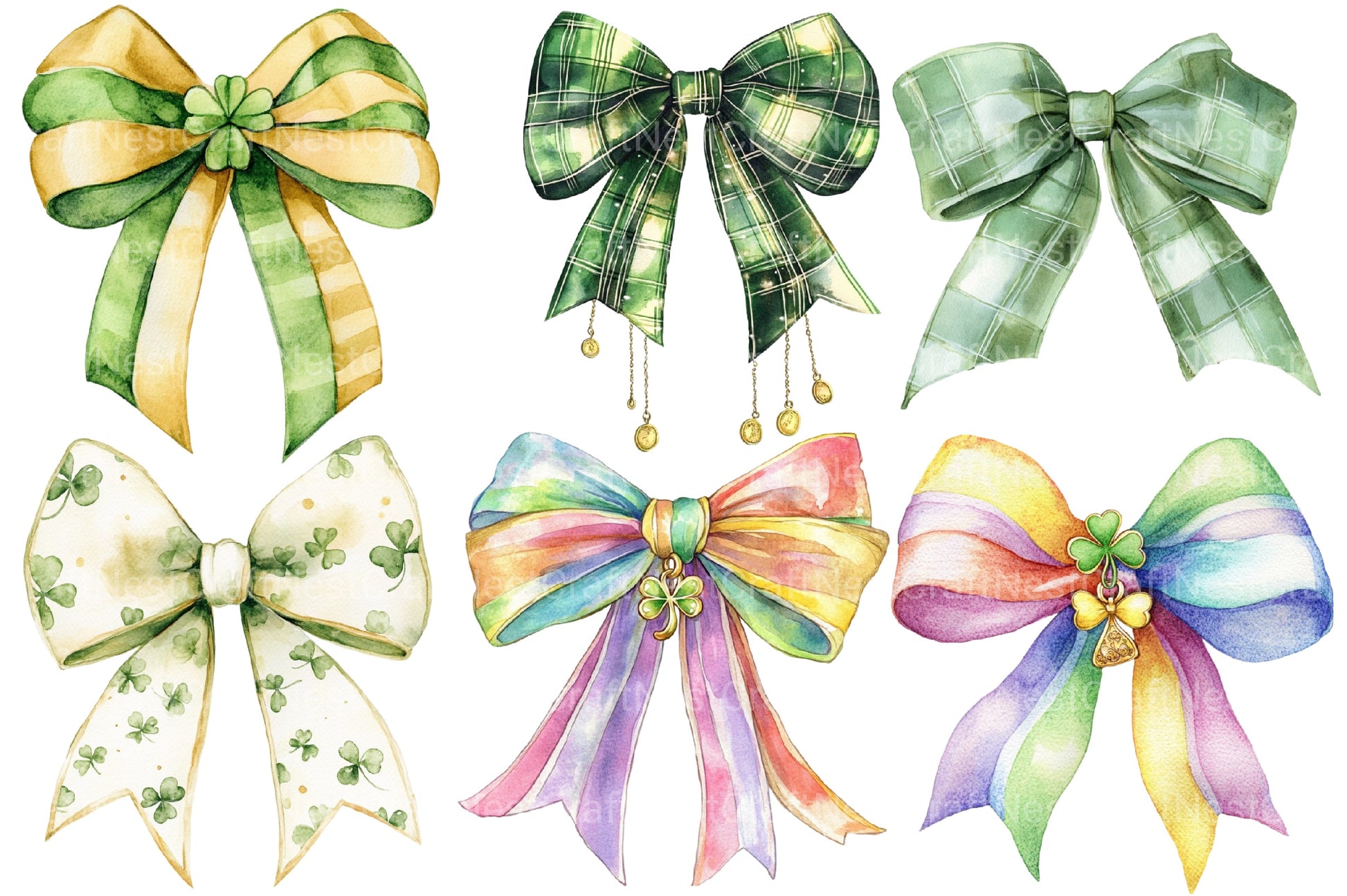 St Patrick's Day Bow Clipart Bundle 2 - CraftNest - Digital Crafting and Art