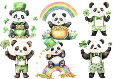 St Patrick's Day Cute Panda Clipart Bundle 2 - CraftNest - Digital Crafting and Art