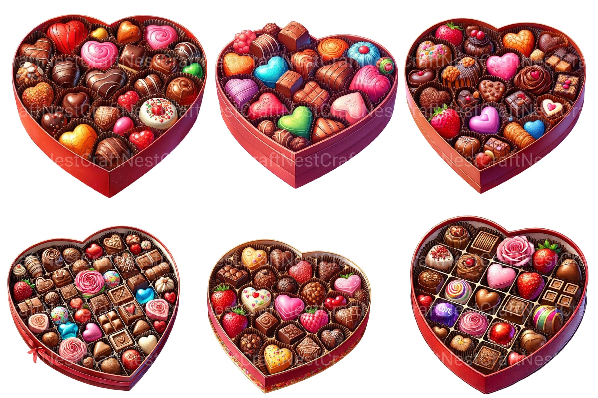 Valentine's Chocolate Box Clipart Bundle - CraftNest - Digital Crafting and Art