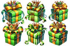 Mardi Gras Green Gift Box Clipart Bundle - CraftNest - Digital Crafting and Art
