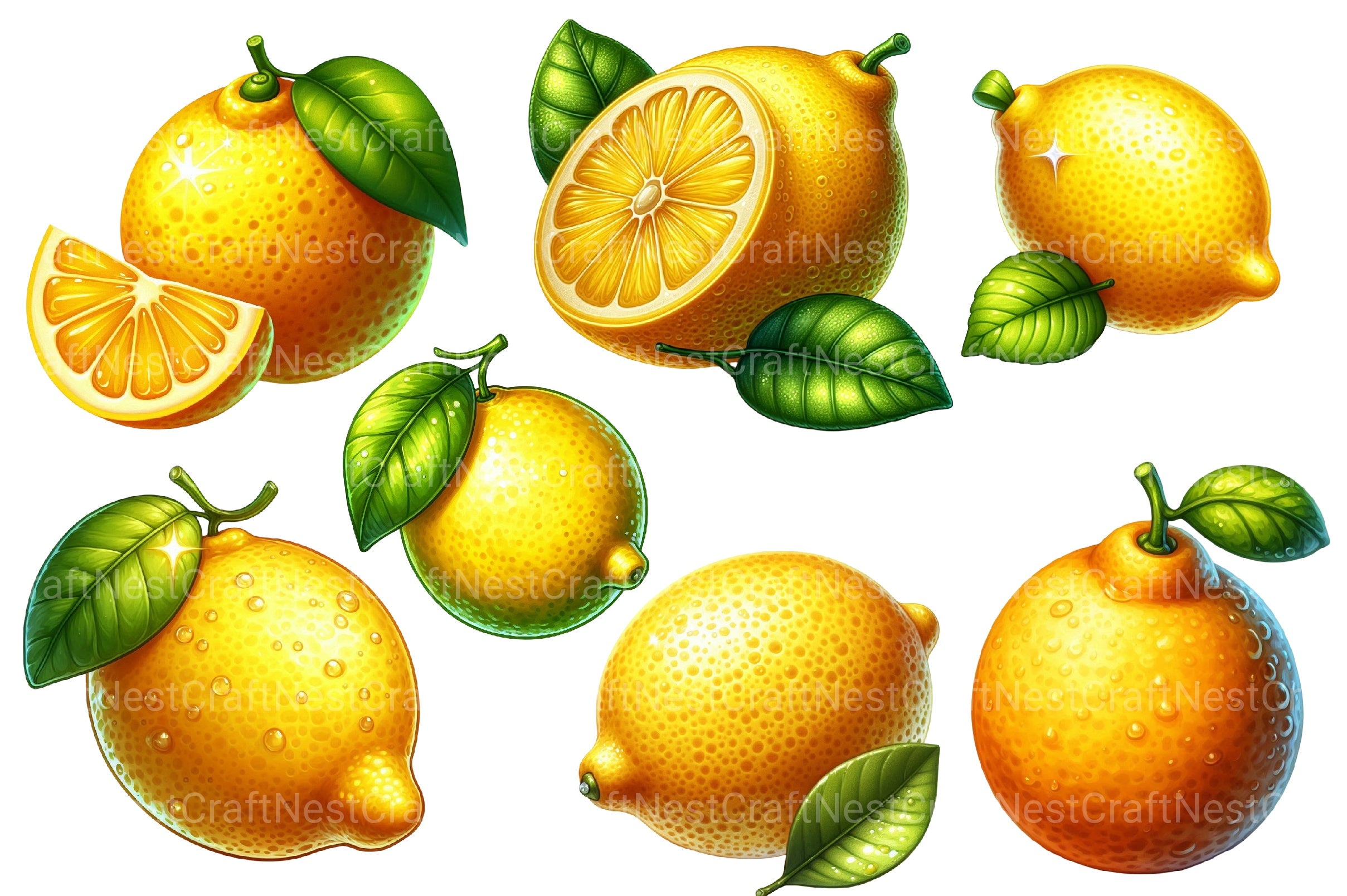 Lemon Clipart Bundle 1 - CraftNest - Digital Crafting and Art