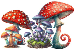 Vintage Magic Mushrooms Clipart Bundle - CraftNest - Digital Crafting and Art