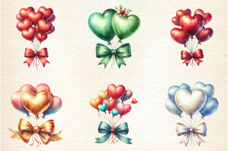 Valentine's Day Balloons Clipart Bundle - CraftNest - Digital Crafting and Art
