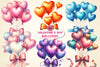 Valentine's Day Balloons Clipart Bundle