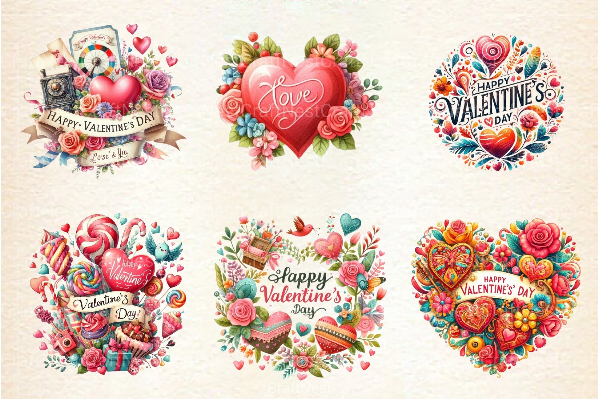 Valentine's Day Clipart Bundle 99 - CraftNest - Digital Crafting and Art