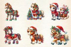 Christmas Horse Clipart Bundle 2 - CraftNest - Digital Crafting and Art