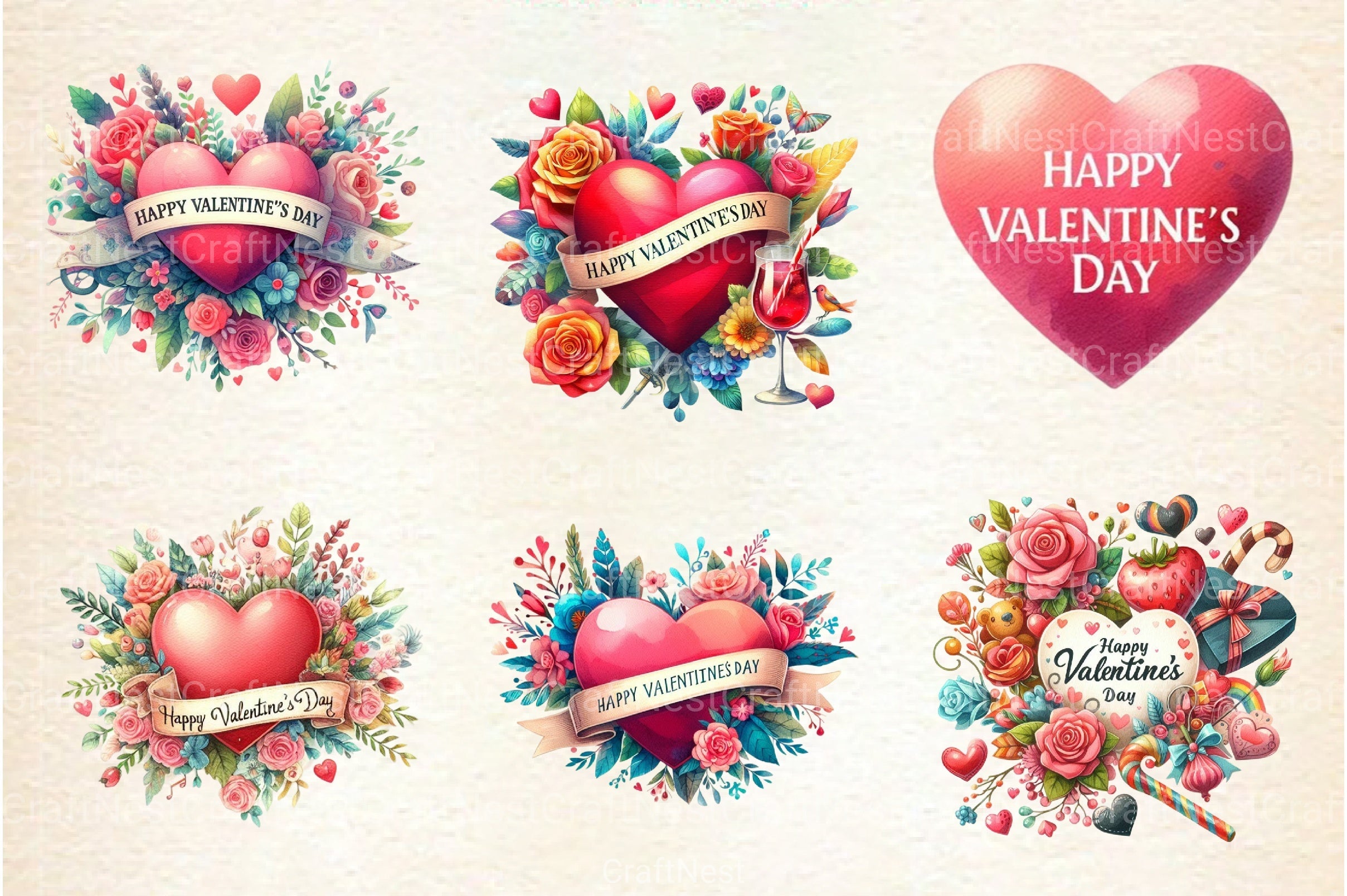 Valentine's Day Clipart Bundle 99 - CraftNest - Digital Crafting and Art