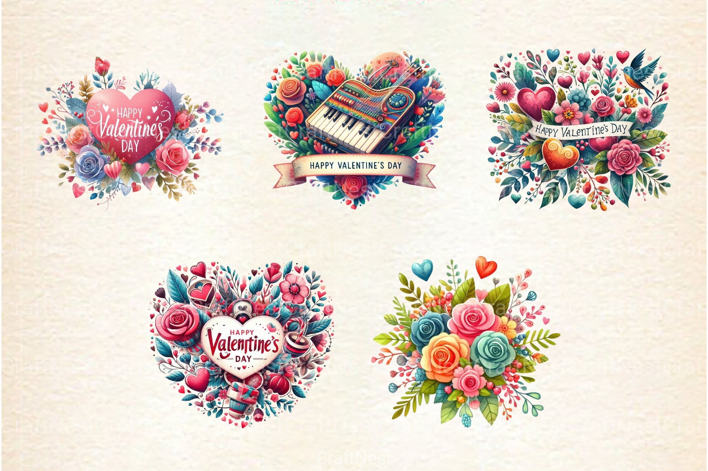 Valentine's Day Clipart Bundle 99 - CraftNest - Digital Crafting and Art