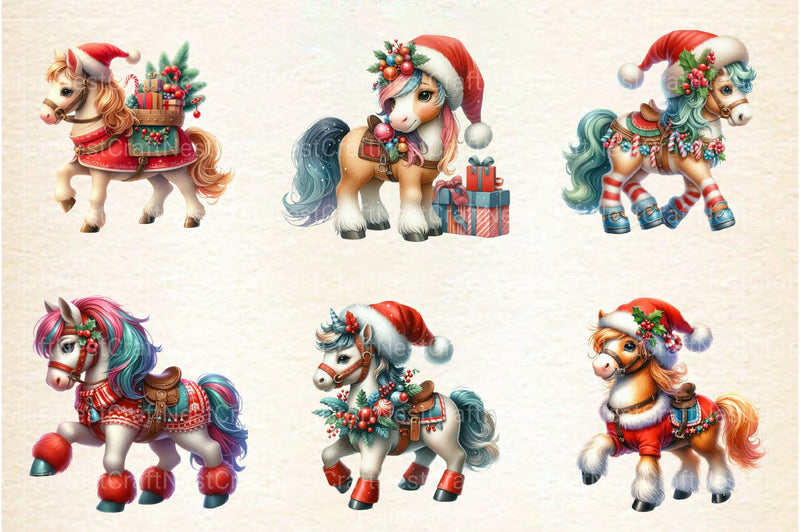 Christmas Horse Clipart Bundle 2 - CraftNest - Digital Crafting and Art