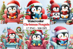 Christmas Penguin Clipart Bundle - CraftNest - Digital Crafting and Art
