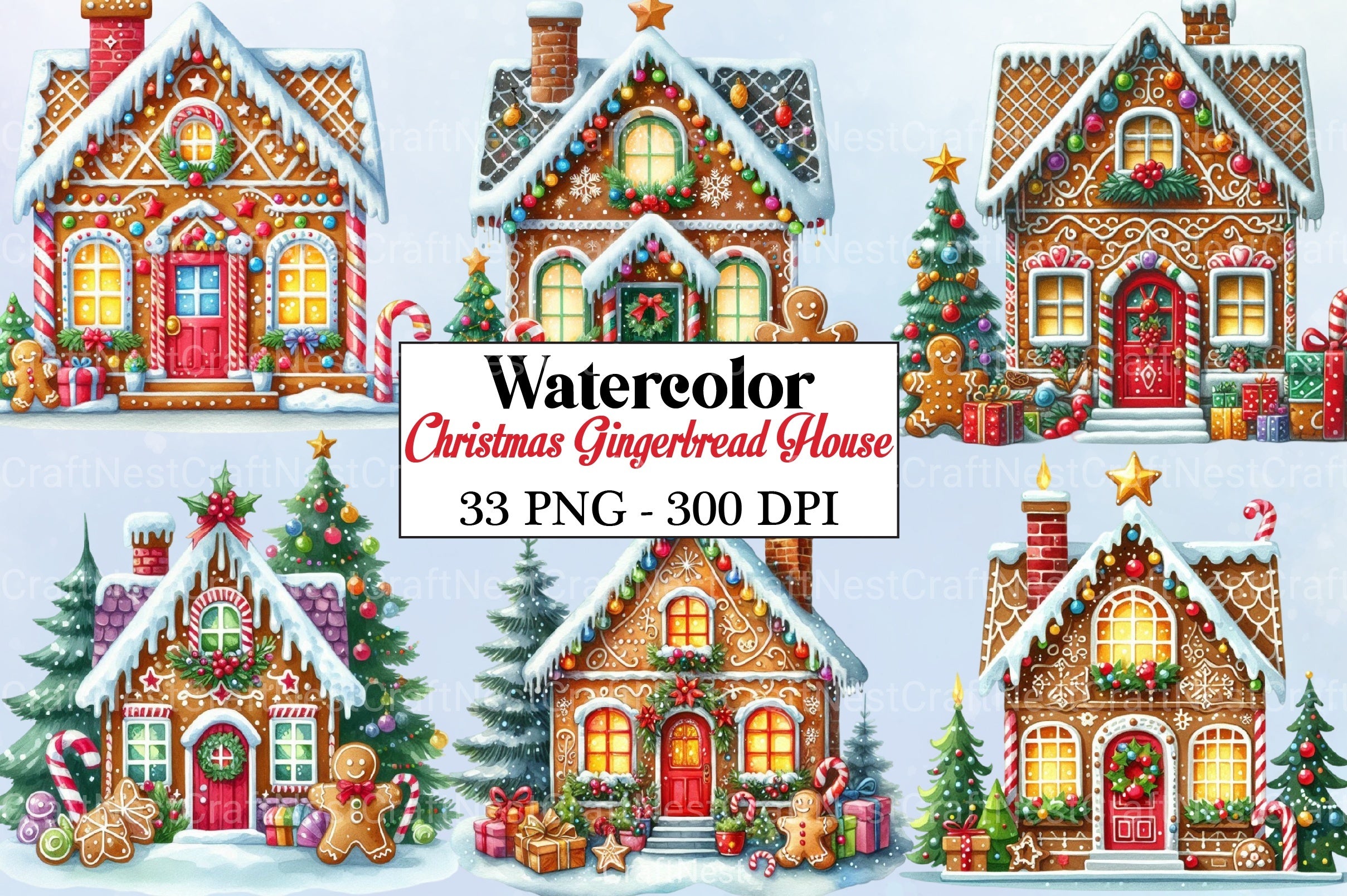 Christmas Gingerbread House Clipart Bundle 55 - CraftNest - Digital Crafting and Art