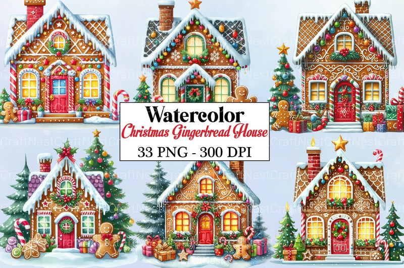 Christmas Gingerbread House Clipart Bundle 55 - CraftNest - Digital Crafting and Art