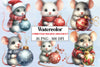 Christmas Mouse Ornament Clipart Bundle