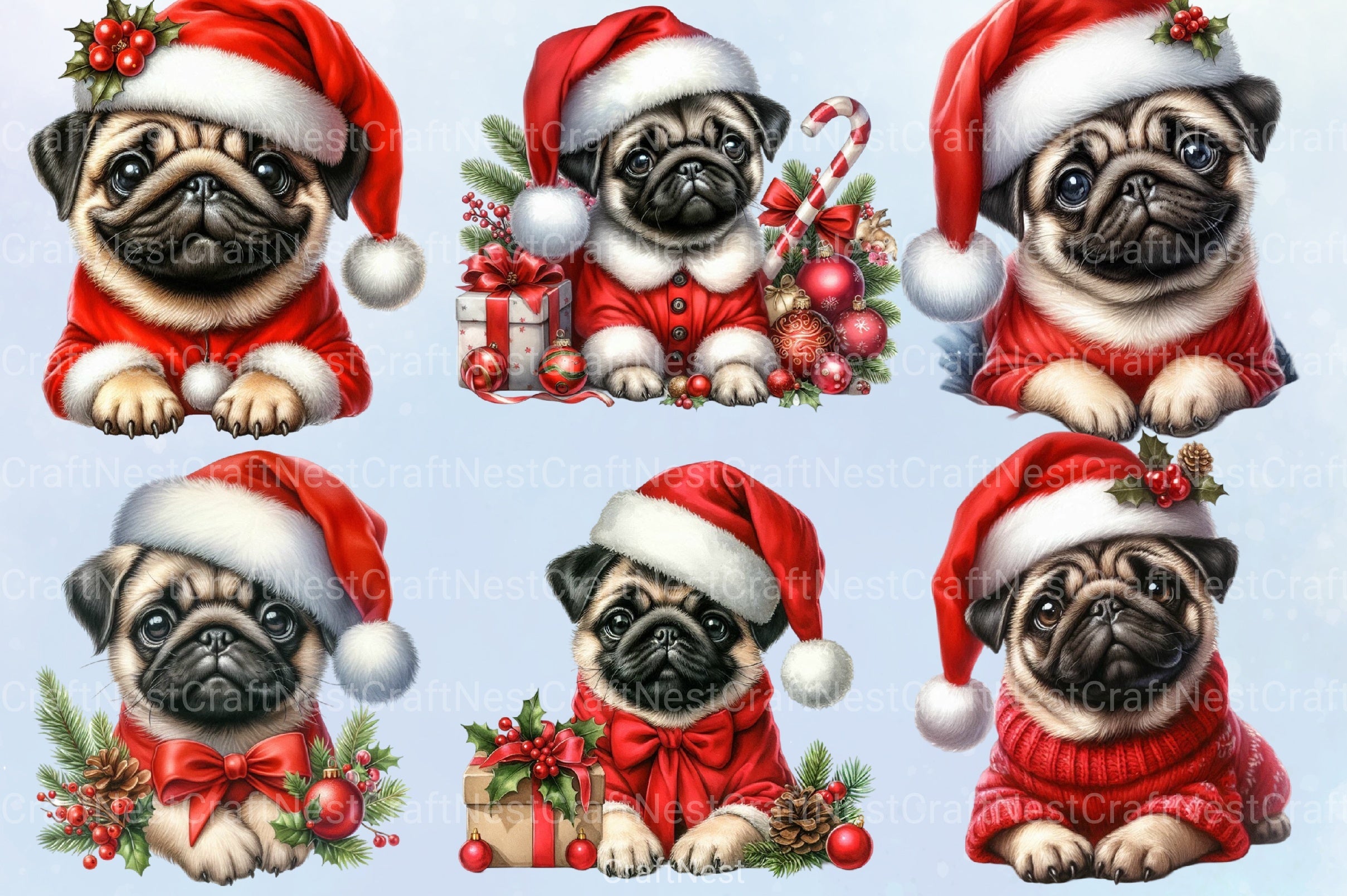 Christmas Dog Clipart Bundle 99 - CraftNest - Digital Crafting and Art
