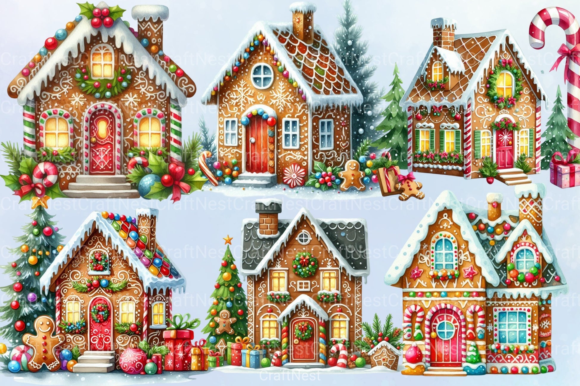 Christmas Gingerbread House Clipart Bundle 55 - CraftNest - Digital Crafting and Art