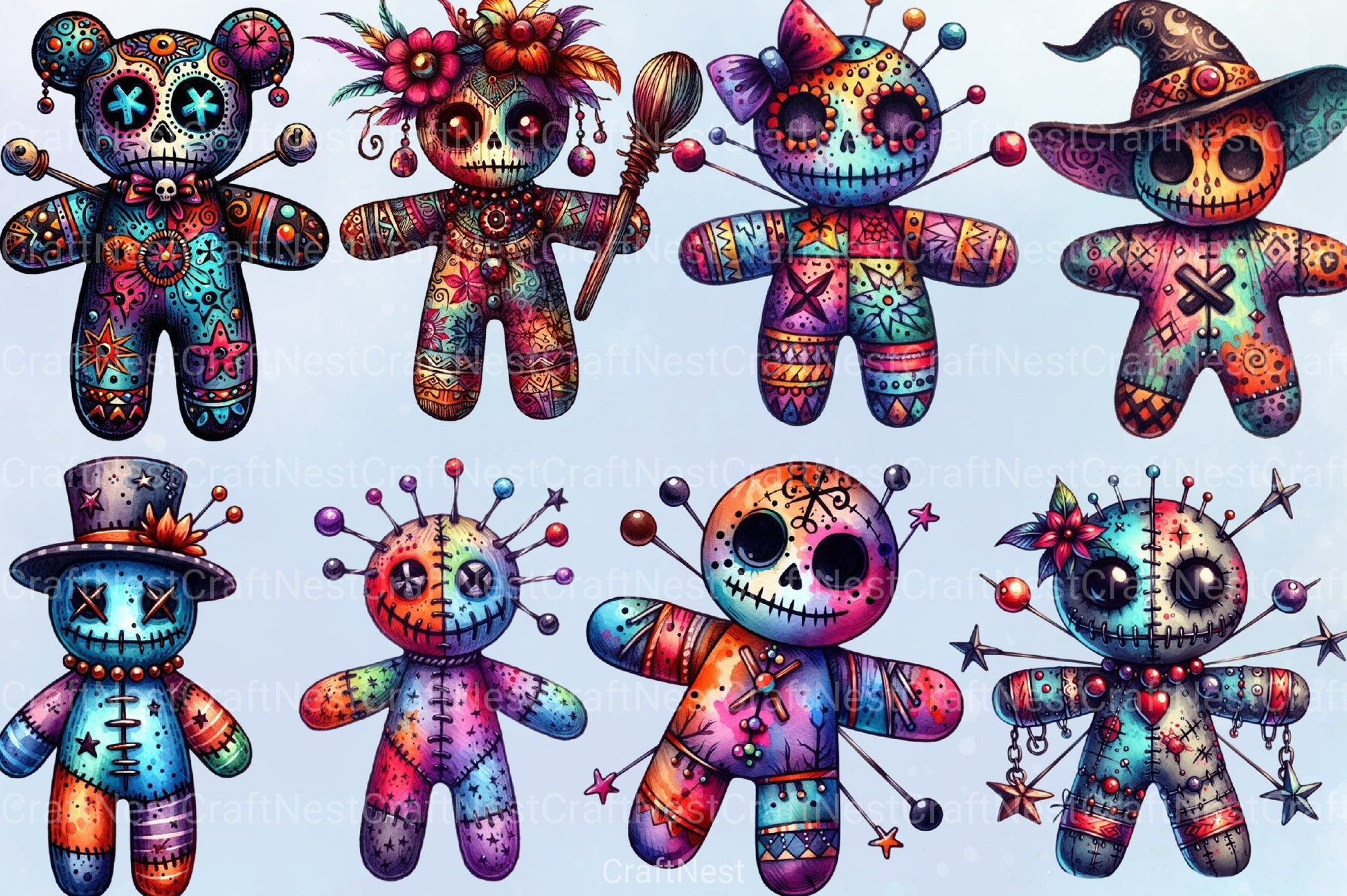 Halloween Gothic Voodoo Doll Clipart Bundle 1 - CraftNest - Digital Crafting and Art