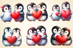 Valentine Penguin Clipart Bundle 99 - CraftNest - Digital Crafting and Art