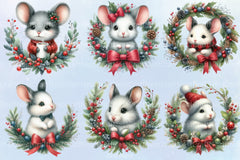 Christmas Mouse Clipart Bundle 3 - CraftNest - Digital Crafting and Art