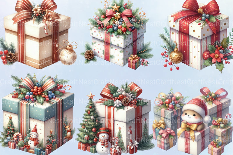 Christmas Gift Box Clipart Bundle 99 - CraftNest - Digital Crafting and Art