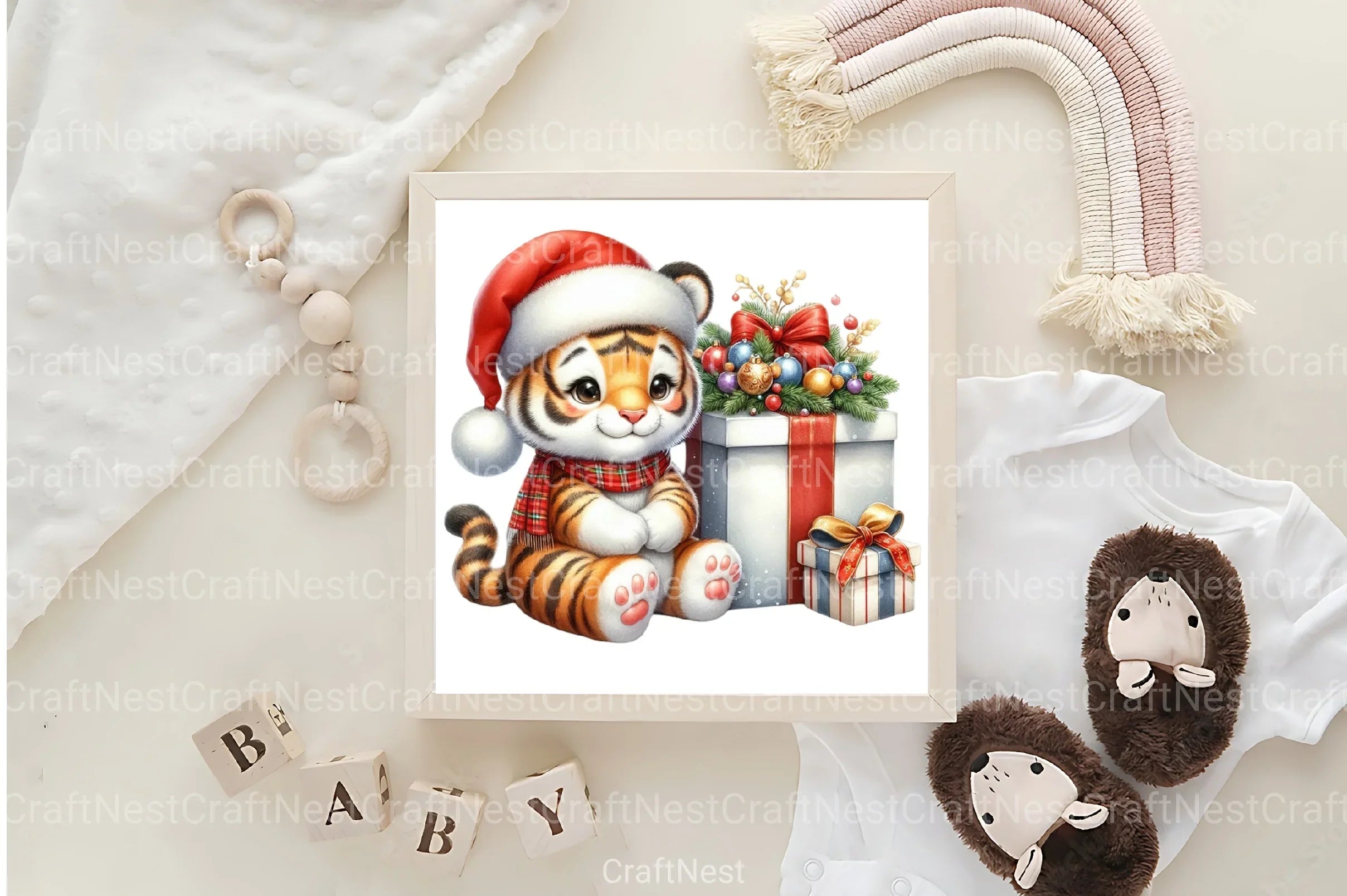 Christmas Tiger Clipart Bundle - CraftNest - Digital Crafting and Art