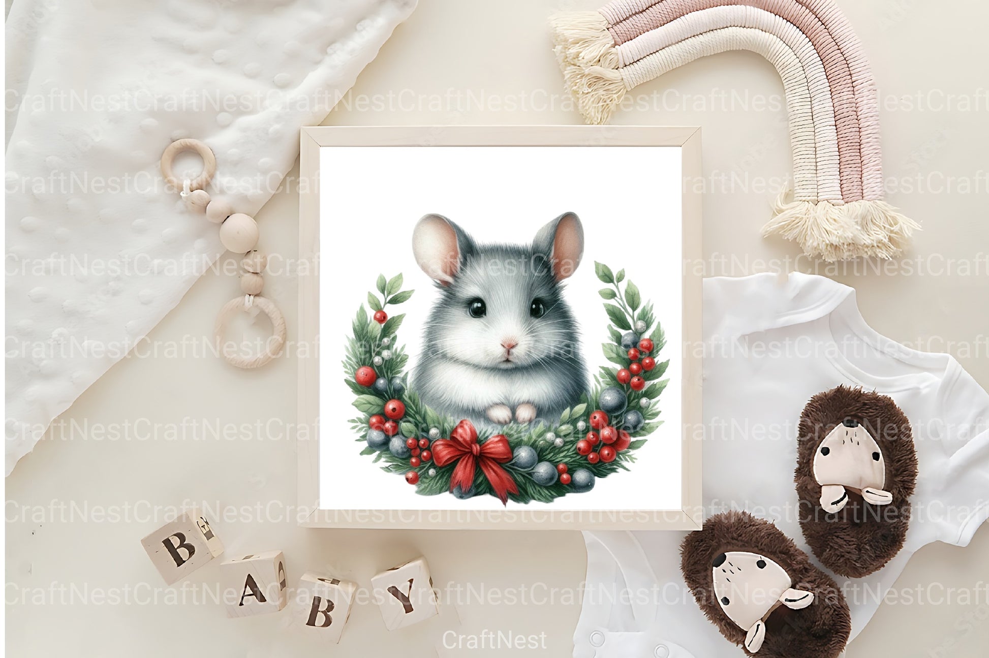 Christmas Mouse Clipart Bundle 3 - CraftNest - Digital Crafting and Art