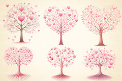Valentine Trees Clipart Bundle - CraftNest - Digital Crafting and Art