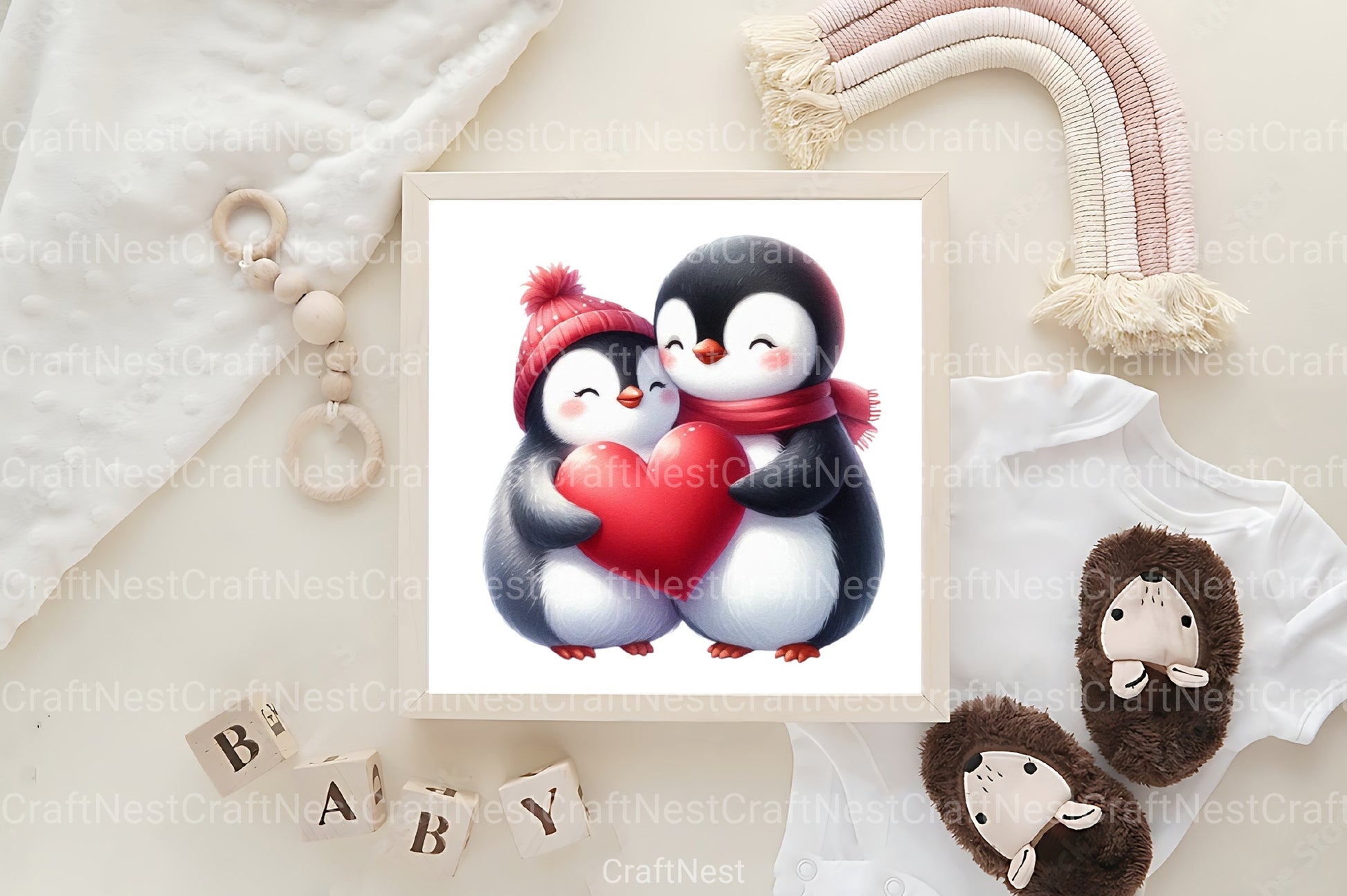Valentine Penguin Clipart Bundle 99 - CraftNest - Digital Crafting and Art