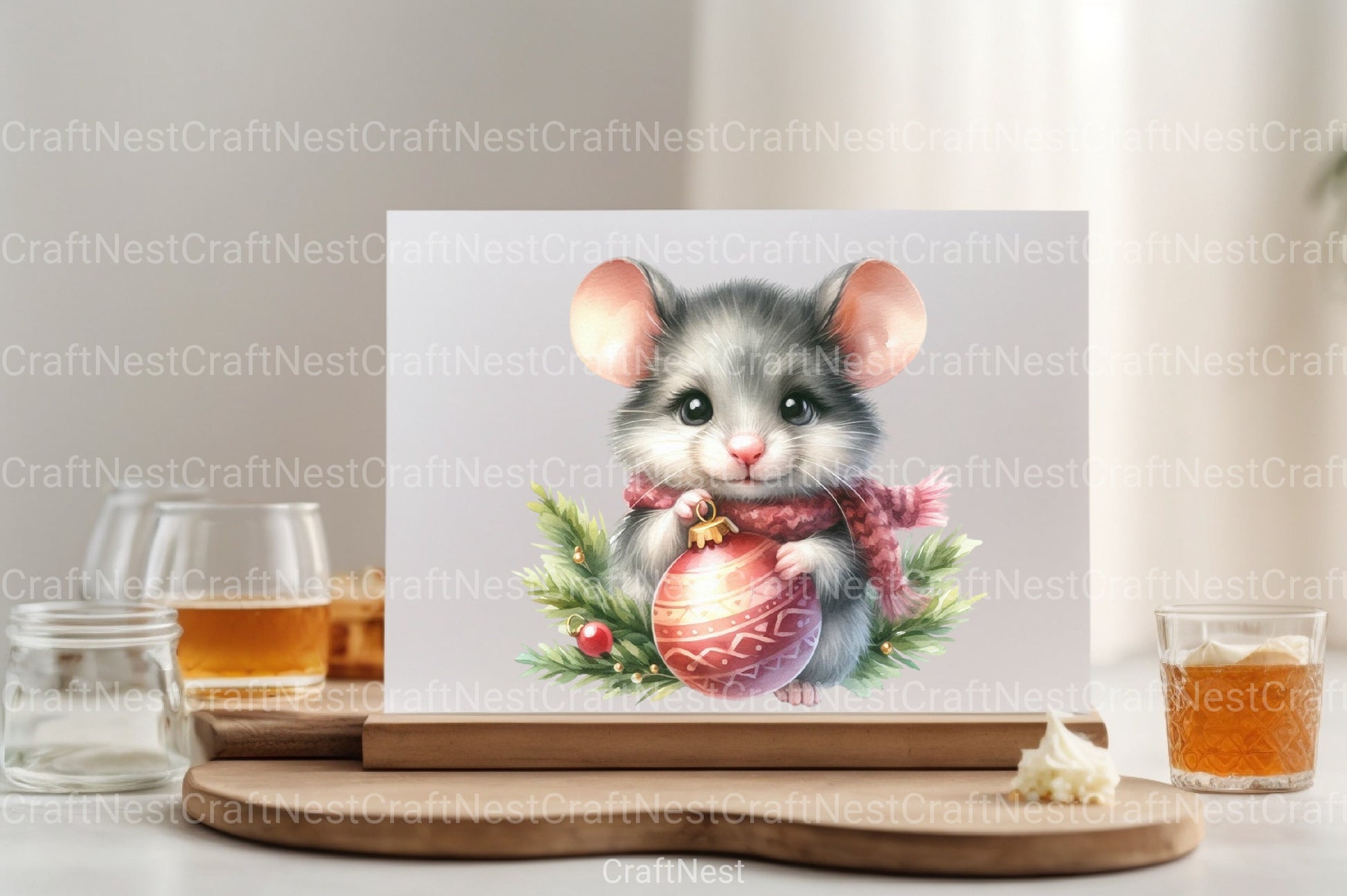 Christmas Mouse Ornament Clipart Bundle - CraftNest - Digital Crafting and Art