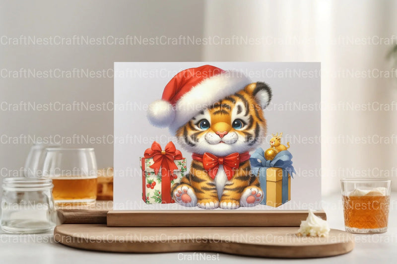 Christmas Tiger Clipart Bundle - CraftNest - Digital Crafting and Art
