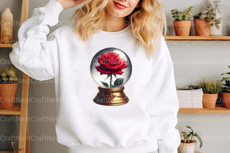 Valentine Rose Water Globe Clipart Bundle - CraftNest - Digital Crafting and Art