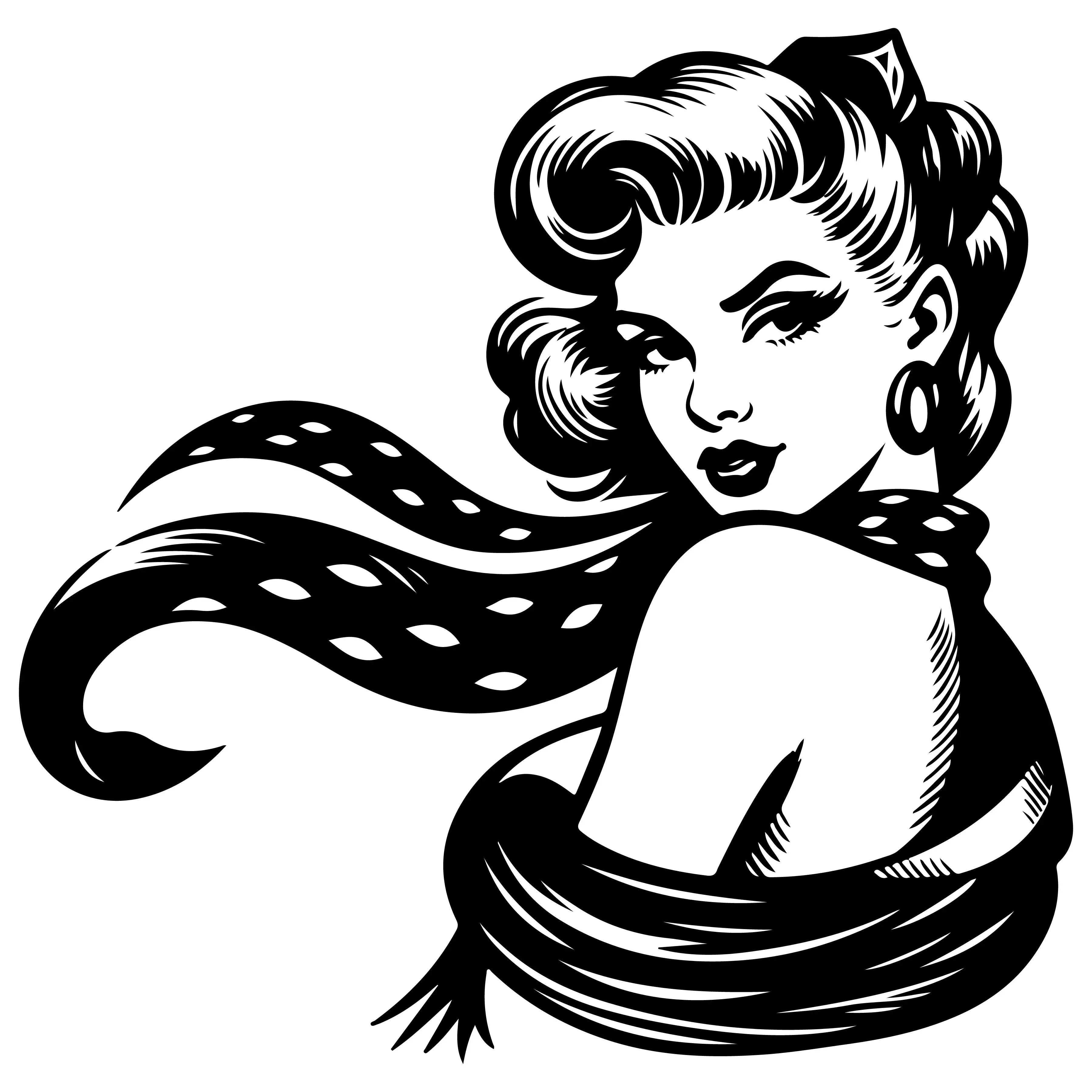 Ink Drawn Black Pin Up Clipart Bundle - CraftNest - Digital Crafting and Art