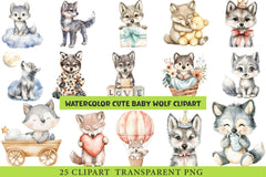 Cute Baby Wolf Clipart - CraftNest - Digital Crafting and Art