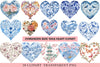 Chinoiserie Blue Toile Heart Clipart Bundle