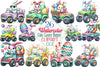 Cute Easter Bunny Monster Truck Clipart Bundle