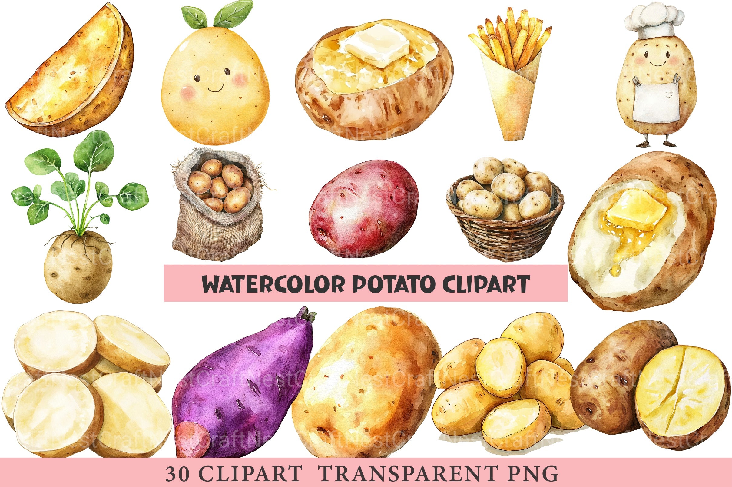 Potato Clipart Bundle - CraftNest - Digital Crafting and Art