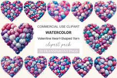 Valentine Heart Shaped Yarn Clipart Bundle - CraftNest - Digital Crafting and Art