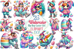 Hip Hop Easter Girl Clipart Bundle - CraftNest - Digital Crafting and Art