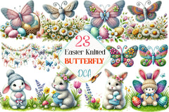 Easter Knitted Butterfly Clipart Bundle - CraftNest - Digital Crafting and Art