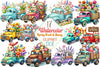 Spring Truck & Bunny Clipart Bundle